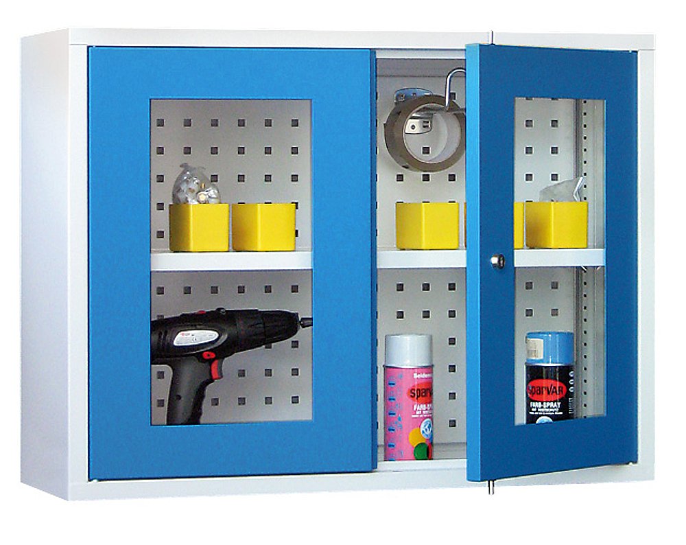 Stahl-Wandschrank Typ 6 mit Sichtfenstertüren