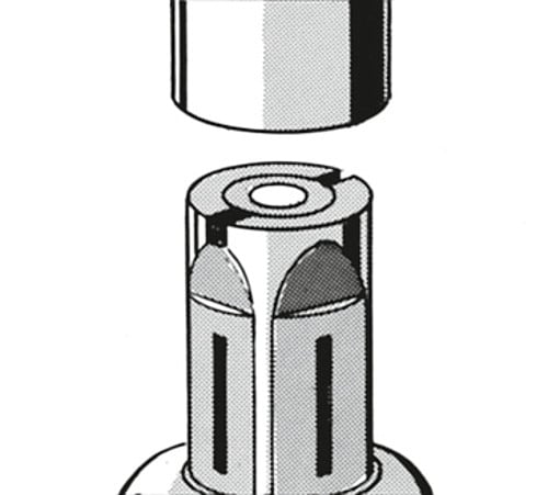 Spreizbefestigung expandierend für Lenkrollen mit Ø125mm für Rundrohr M12