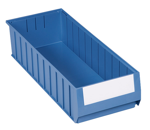 Regalkästen Typ 6-H inkl. Etiketten,blau, je 15,4 l Inhalt, B234 x T600 x H140mm, VE = 6