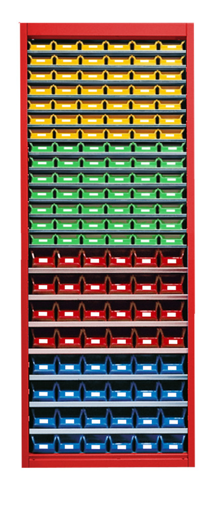 Stahl-Schrankregal mit Kästen Gr. 5+6