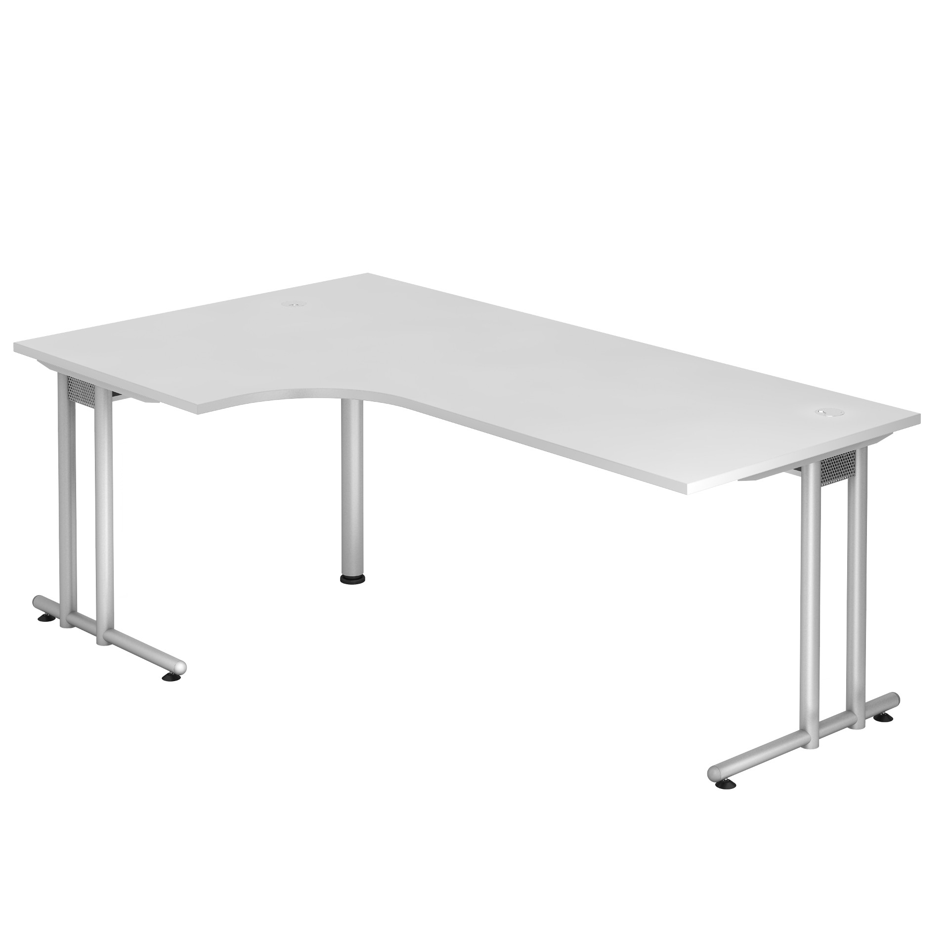 Hammerbacher Winkel-Schreibtisch, Gestell silber, Serie orga N