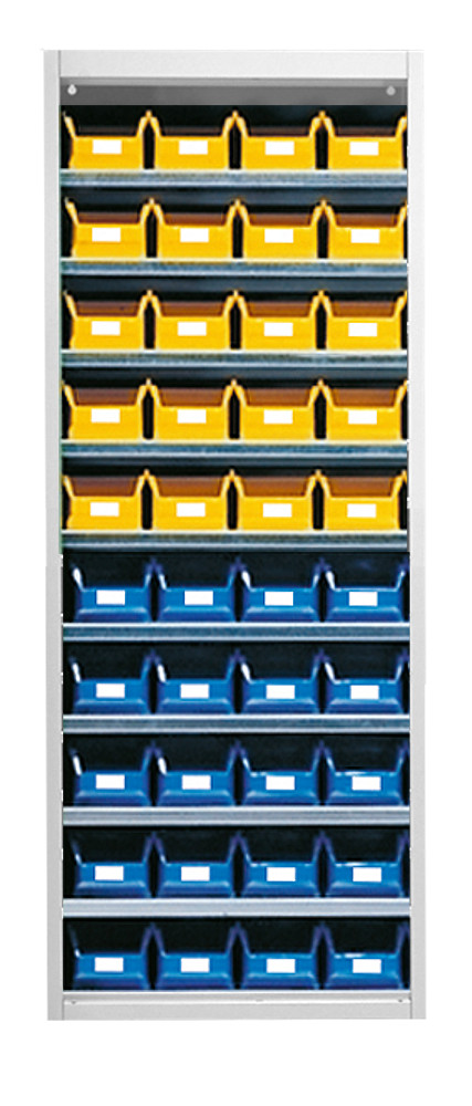 Stahl-Schrankregal mit Kästen 40 x Gr 4