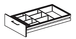 Trennwandset 1, 1 Stempelhalter, 2 Trennwände, 1 Fachteiter