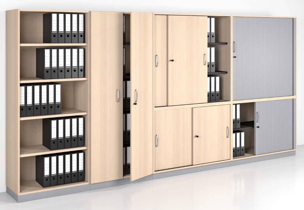 Querrollladenschrank mit 4 Fächern Serie dataline