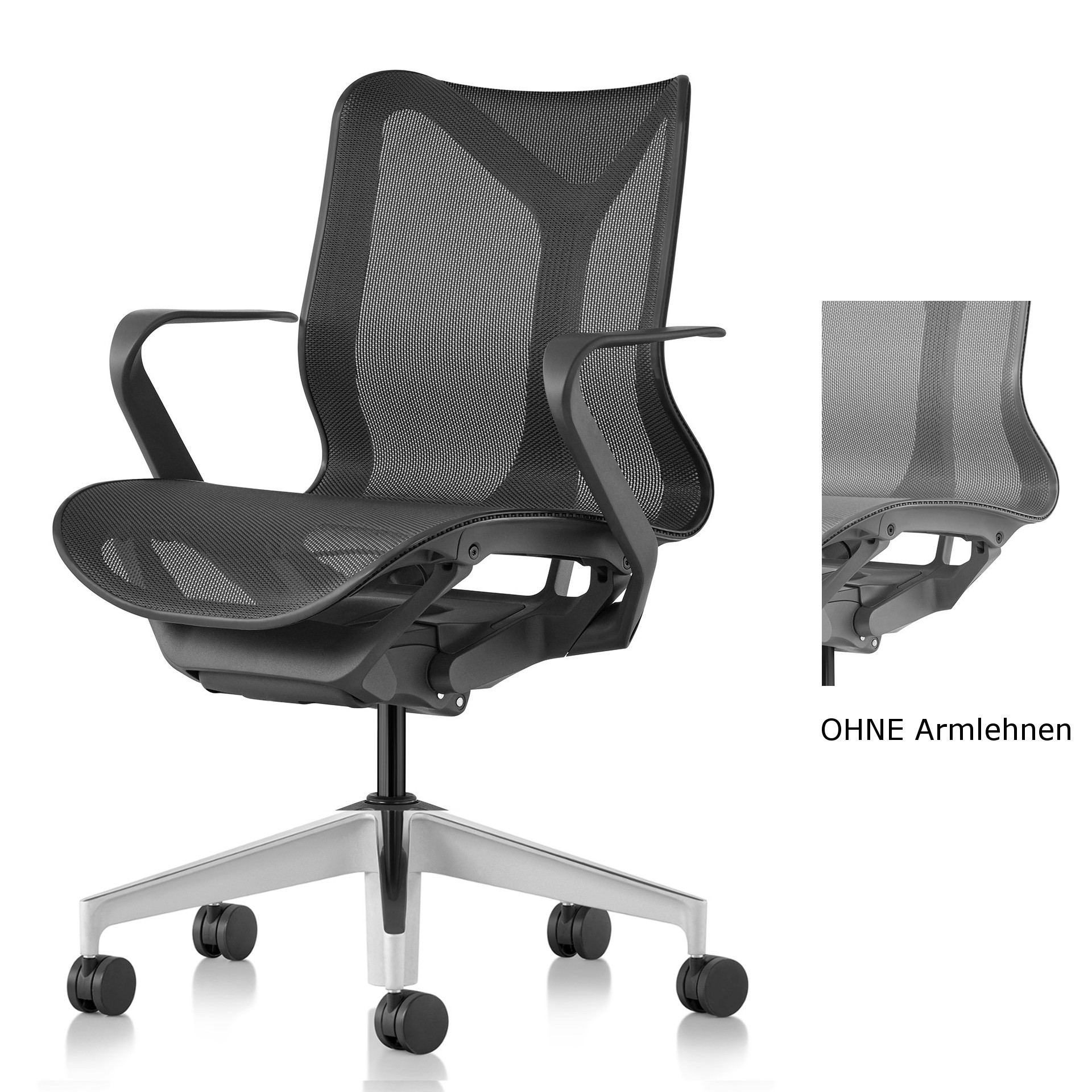 Herman Miller Cosm-Drehsessel niedrige Rückenlehne