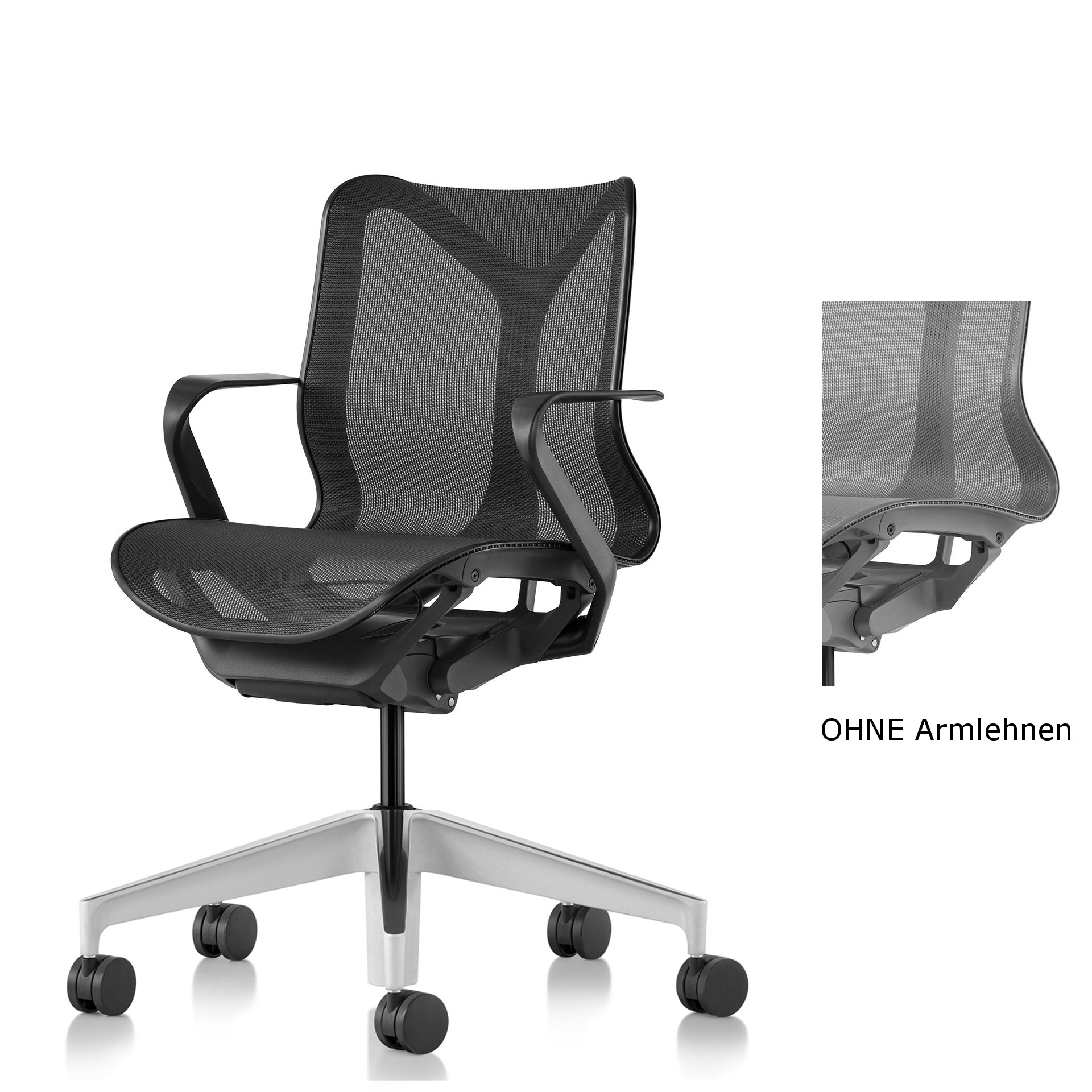 Herman Miller Cosm-Drehsessel niedrige Rückenlehne