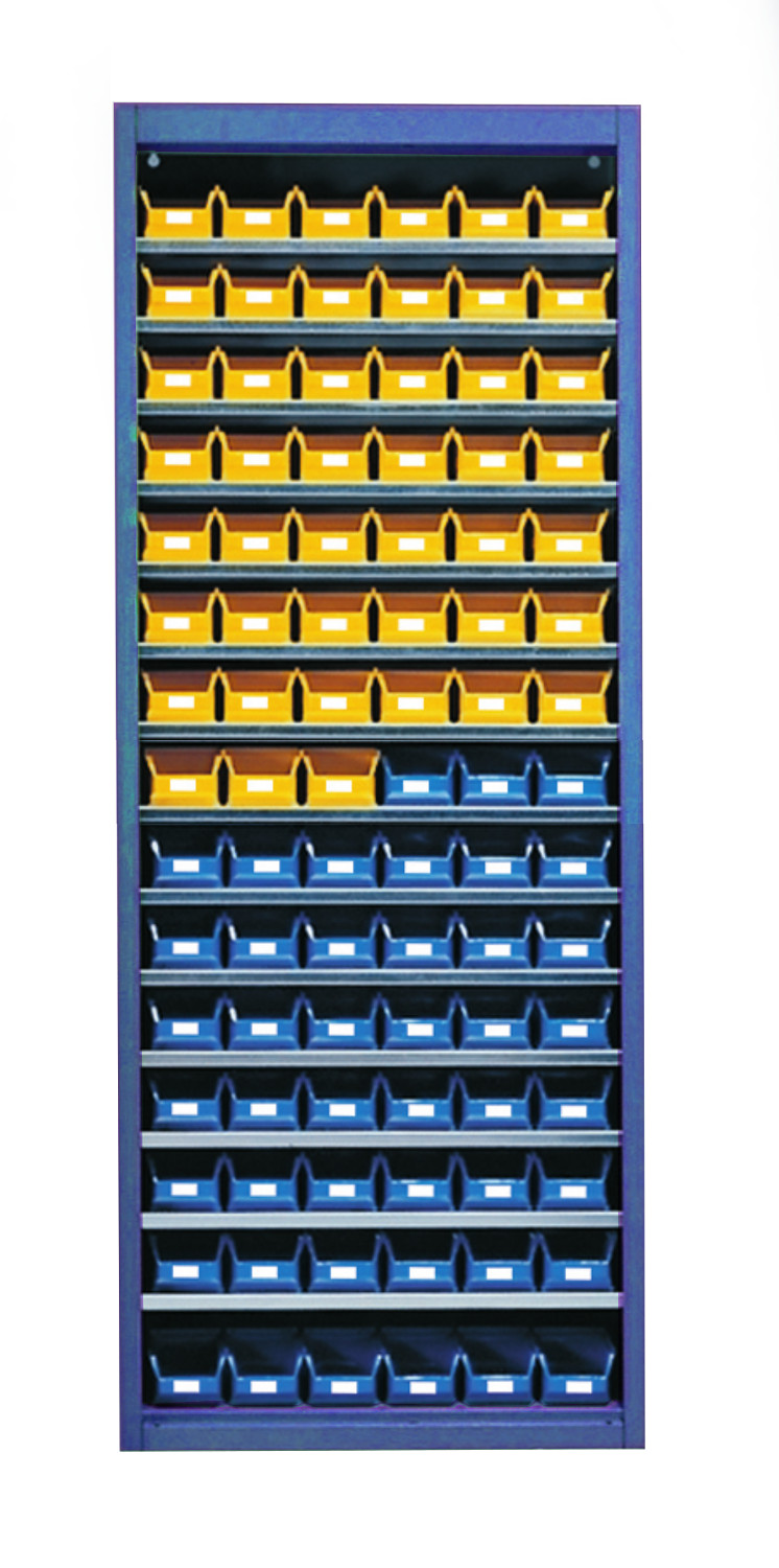 Stahl-Schrankregal mit Kästen 90 x Gr. 5