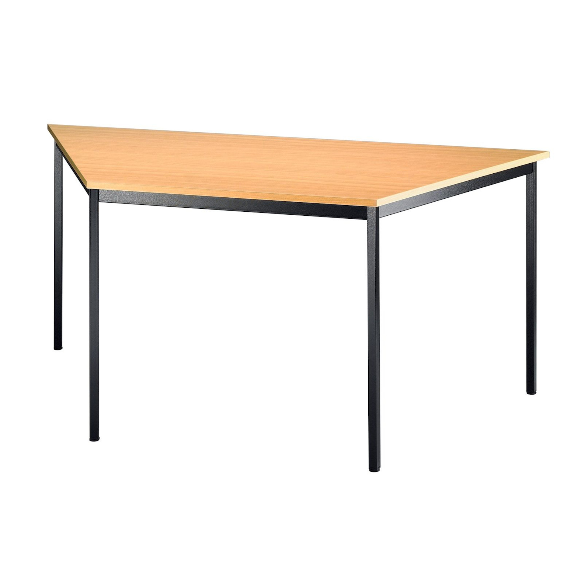 Hammerbacher Konferenz-Trapeztisch, Platte Buche, Gestell schwarz, 1600x690x720mm, Serie orga V