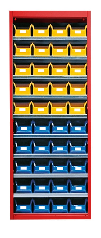 Stahl-Schrankregal mit Kästen 40 x Gr 4