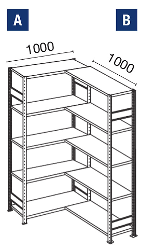 Eck-Stahlregal Serie S25-STD