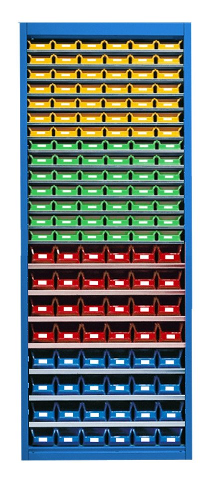 Stahl-Schrankregal mit Kästen Gr. 5+6
