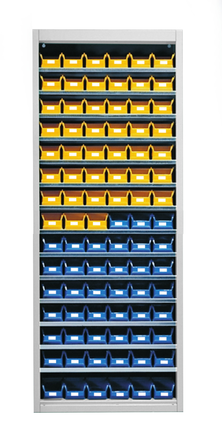 Stahl-Schrankregal mit Kästen 90 x Gr. 5