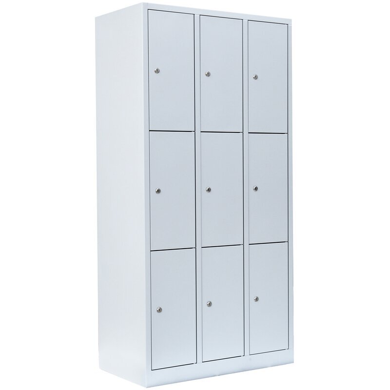 Lüllmann Stahl-Schließfachschrank 3 Abteile à 295 mm, 9 Fächer