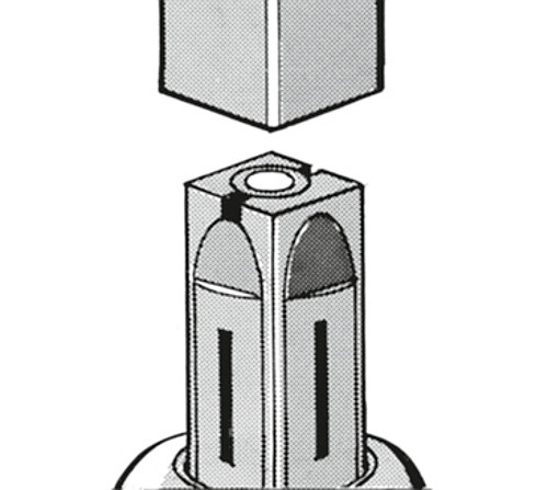 Spreizbefestigung expandierend für Lenkrollen mit Ø125mm für Quadratrohr M12