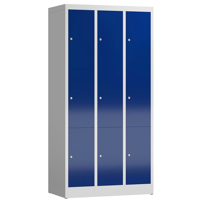 Lüllmann ClassiX Stahl-Schließfachschrank 3 Abteile à 290 mm, 9 Fächer