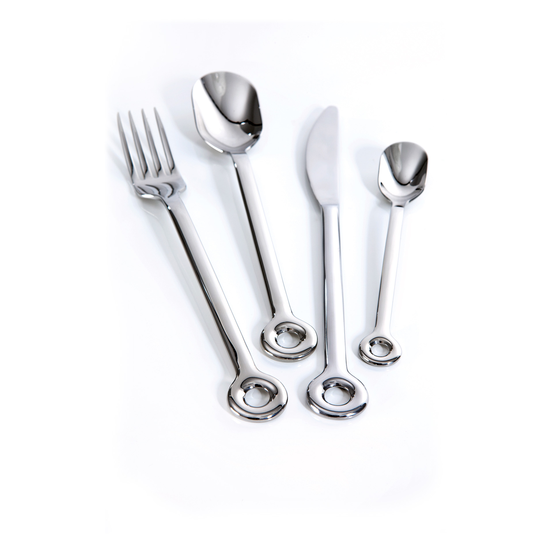 Besteck - Set 5 teilig mit Lochdesign