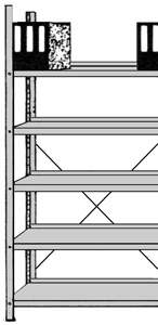 Schulte Büro-Regal Serie S25-SX einseitig ohne Abdeckboden