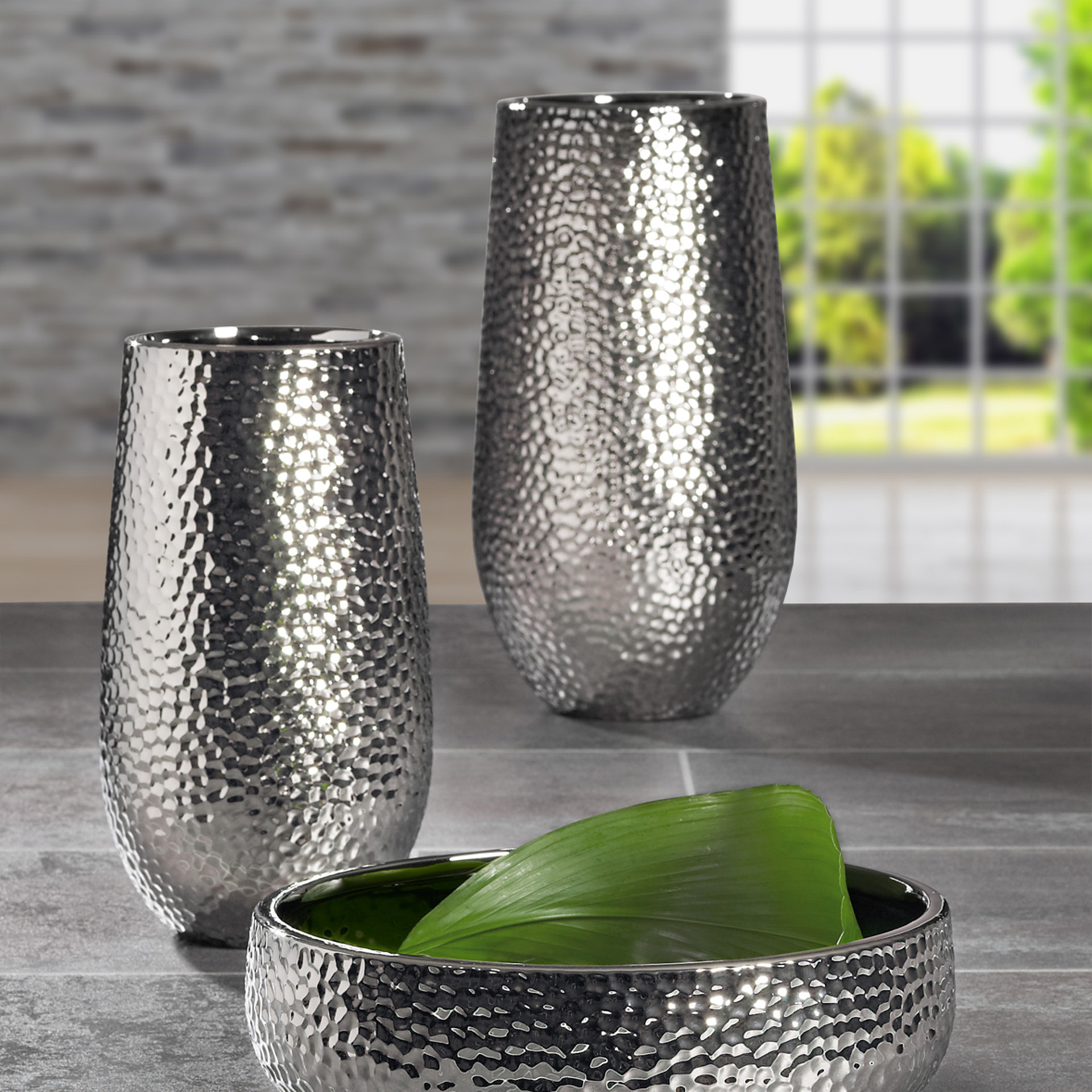 Kaheku Vase Coro silber