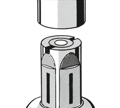 Spreizbefestigung expandierend für Lenkrollen mit Ø75/100mm für Rundrohr M10