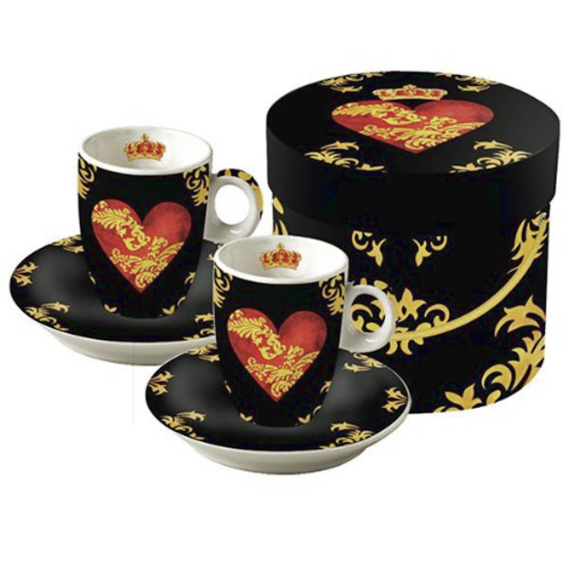 Set: 2 Espresso Tassen Royal in Geschenkbox