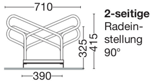 Fahrradständer Serie 2000 - zweiseitig