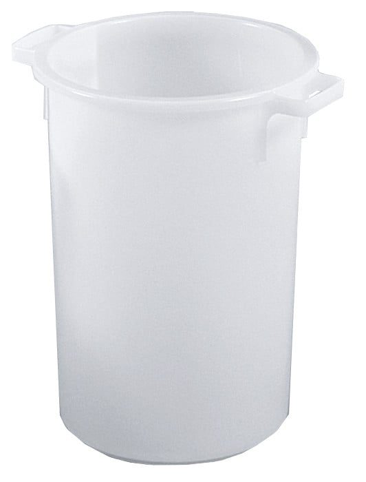 Kunststoff-Tonne, naturweiß,  Ø 420 x H 540mm, Inhalt 50L, Material: HDPE