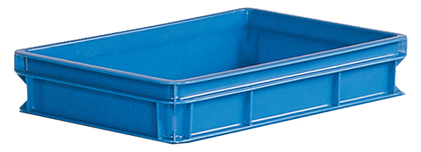 Stapelkasten Typ 3, Wände und Boden geschlossen, blau, 590x385x112mm, Inhalt 20 Liter