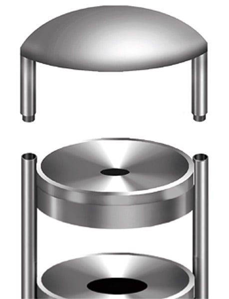 Wetterschutzaufsatz für Sicherheitsascher tec-arte, ø320x190mm